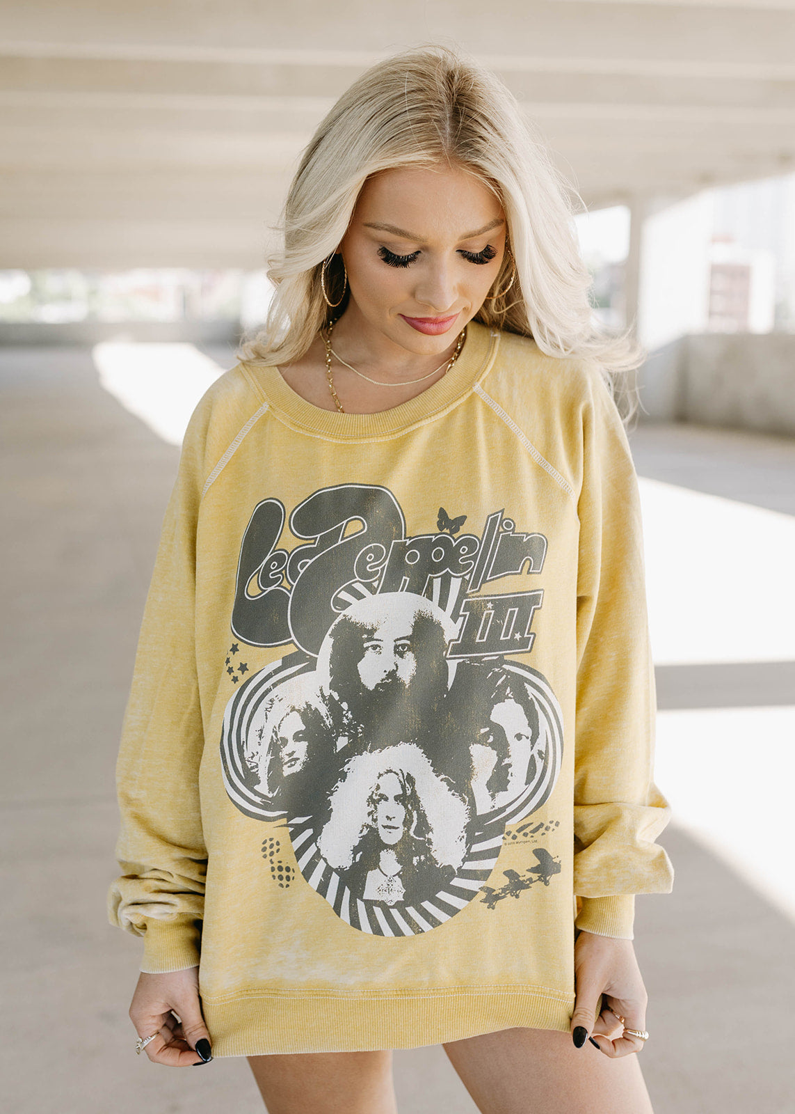 Led Zeppelin Mustard Burnout Sweatshirt