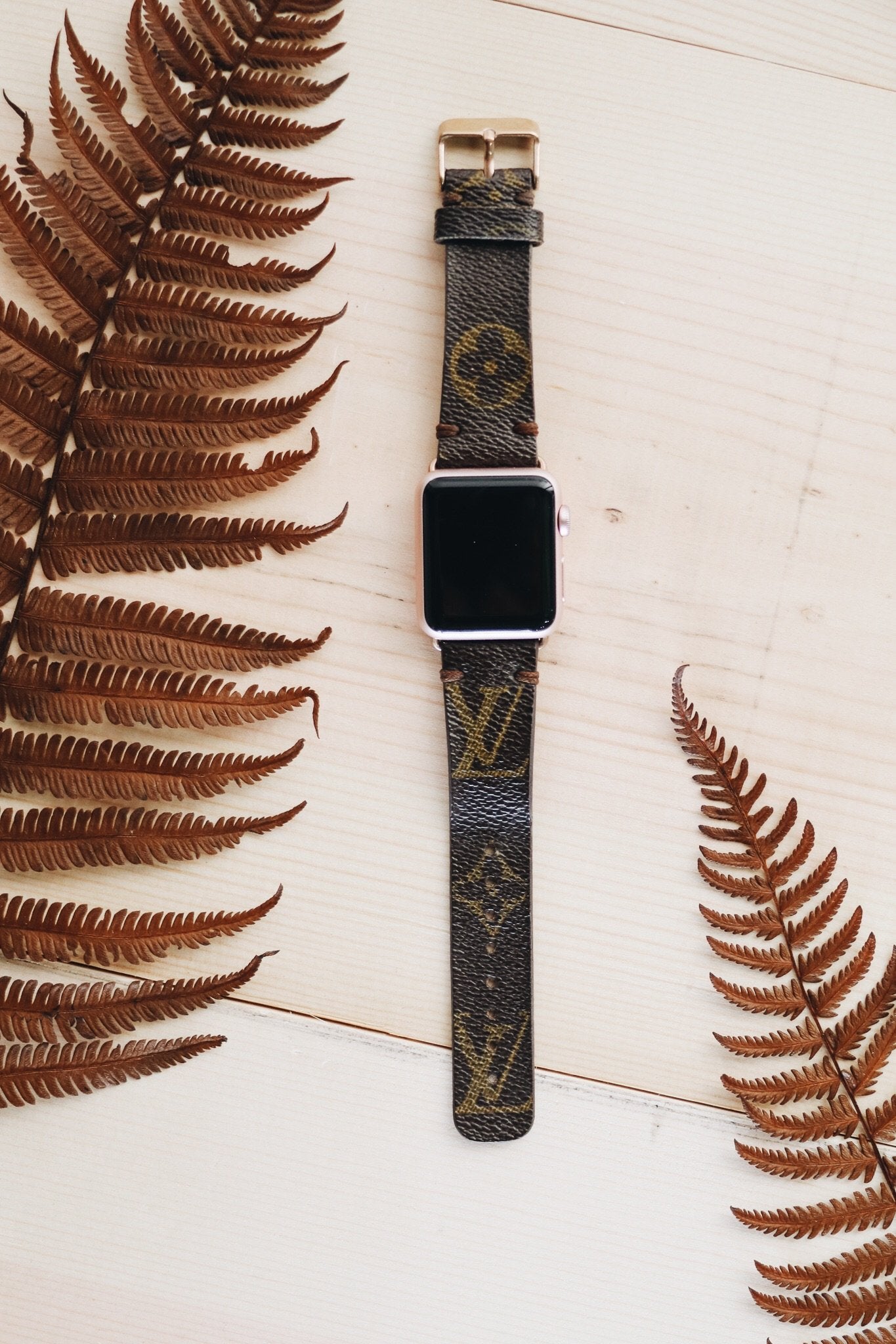 Apple Watch Band Repurposed Damier LV Monogram Brown, 40mm/41mm / Black