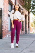 Load image into Gallery viewer, PreOrder | Maroon Full Length Leggings with Pocket  - Luxe Leggings by Julia Rose®
