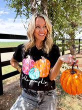 Load image into Gallery viewer, Hello Pumpkin Vintage Black Tee
