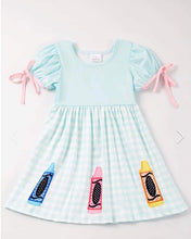 Load image into Gallery viewer, RTS: Checked Pencil/Crayon Dress-
