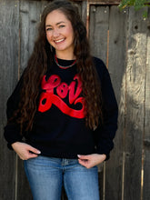 Load image into Gallery viewer, Love in Metallic Red Puff Sweatshirt
