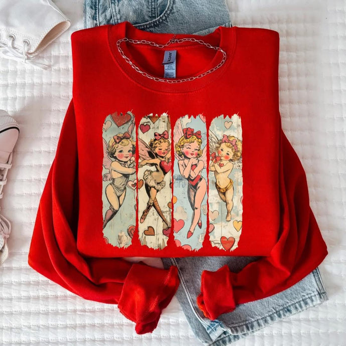 Vintage Cupid Red Sweatshirt