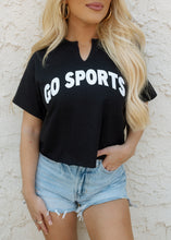 Load image into Gallery viewer, Go Sports Cropped Black Tee
