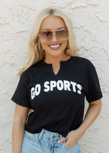 Load image into Gallery viewer, Go Sports Cropped Black Tee
