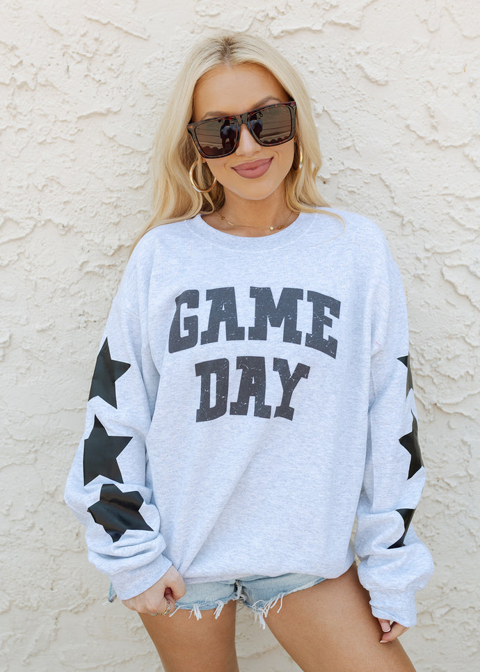 Gameday Cutie Star Grey Crewneck