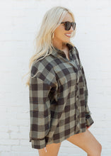 Load image into Gallery viewer, Olive &amp; Black Checkered Comfort Flannel
