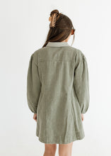 Load image into Gallery viewer, Olive Washed Denim Mini Dress
