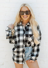 Load image into Gallery viewer, Black &amp; Cream Checkered Comfort Flannel
