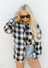 Load image into Gallery viewer, Black &amp; Cream Checkered Comfort Flannel
