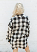 Load image into Gallery viewer, Black &amp; Cream Checkered Comfort Flannel
