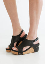 Load image into Gallery viewer, Corky&#39;s Carley Smooth Black Stud Cork Wedge
