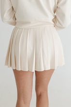 Load image into Gallery viewer, Ecru Collared Sweatshirt &amp; Pleated Skirt Set
