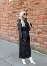 Load image into Gallery viewer, Sarah Faux Leather Black Trench Coat
