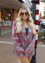 Load image into Gallery viewer, Sequin Plaid Christmas Blazer
