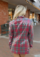 Load image into Gallery viewer, Sequin Plaid Christmas Blazer
