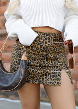 Load image into Gallery viewer, Camel Leopard Mini Skirt - Petite
