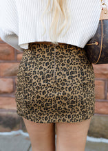 Load image into Gallery viewer, Camel Leopard Mini Skirt - Petite
