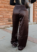 Load image into Gallery viewer, Brown Satin Track Pants
