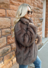 Load image into Gallery viewer, Brown Faux Fur Oversized Jacket
