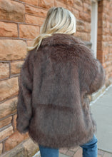 Load image into Gallery viewer, Brown Faux Fur Oversized Jacket
