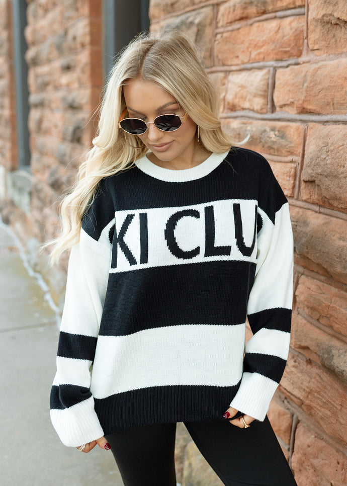 Ski Club Black & White Sweater