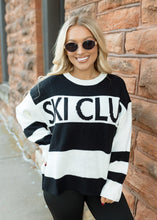 Load image into Gallery viewer, Ski Club Black &amp; White Sweater
