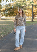 Load image into Gallery viewer, Landon Taupe Leopard Quarter Zip Pullover
