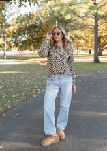 Load image into Gallery viewer, Landon Taupe Leopard Quarter Zip Pullover
