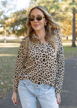 Load image into Gallery viewer, Landon Taupe Leopard Quarter Zip Pullover
