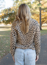 Load image into Gallery viewer, Landon Taupe Leopard Quarter Zip Pullover
