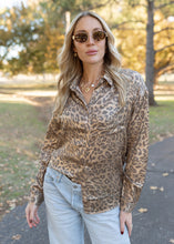 Load image into Gallery viewer, Metallic Brown Leopard Top
