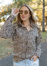 Load image into Gallery viewer, Leopard Print Flannel Button Top
