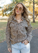 Load image into Gallery viewer, Leopard Print Flannel Button Top
