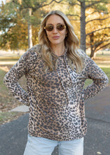 Load image into Gallery viewer, Leopard Fleece Hoodie Top - Tan
