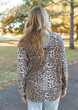 Load image into Gallery viewer, Leopard Fleece Hoodie Top - Tan
