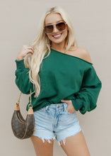 Load image into Gallery viewer, Evelyn Green Off The Shoulder Sweatshirt
