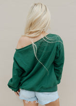 Load image into Gallery viewer, Evelyn Green Off The Shoulder Sweatshirt
