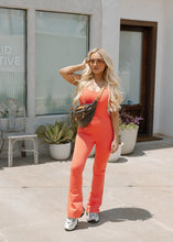 Load image into Gallery viewer, Venice Coral Twisted Flared Jumpsuit
