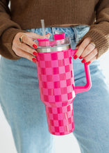 Load image into Gallery viewer, Pink Checkered Tumbler
