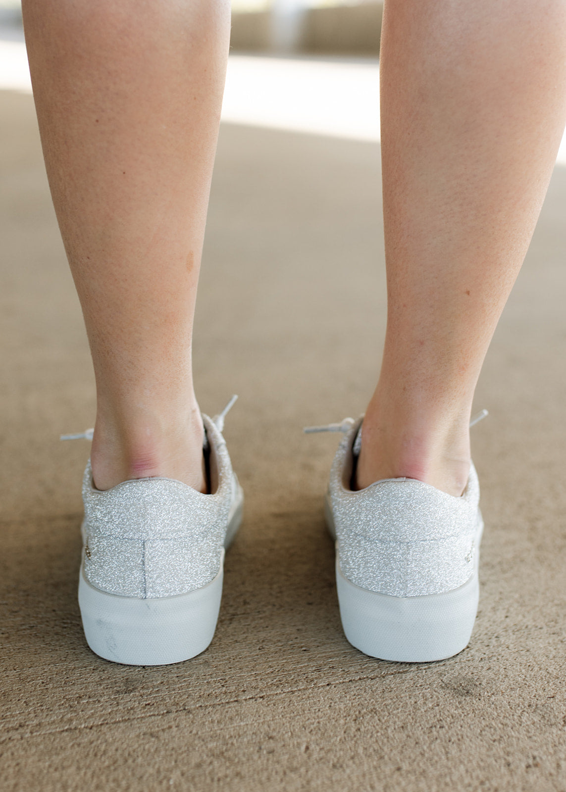 Vintage Havana Kara Matte Silver Glitter Leather Sneakers