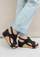 Load image into Gallery viewer, Isabella Studded Wedge - Black
