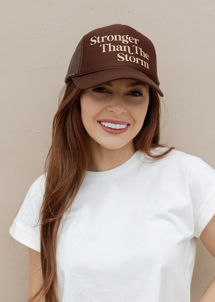 Stronger Storm Brown Trucker Hat