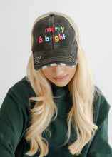 Load image into Gallery viewer, Merry &amp; Bright Embroidered Trucker Cap
