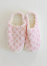 Load image into Gallery viewer, Plush Checkered Cozy Slippers - Pink
