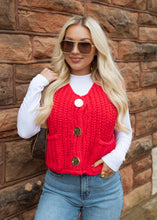 Load image into Gallery viewer, Audrey Knitted Sweater Vest - Red
