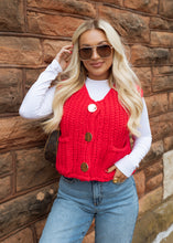 Load image into Gallery viewer, Audrey Knitted Sweater Vest - Red
