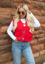 Load image into Gallery viewer, Audrey Knitted Sweater Vest - Red
