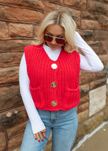 Load image into Gallery viewer, Audrey Knitted Sweater Vest - Red
