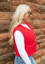 Load image into Gallery viewer, Audrey Knitted Sweater Vest - Red
